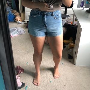 High rise jean shorts